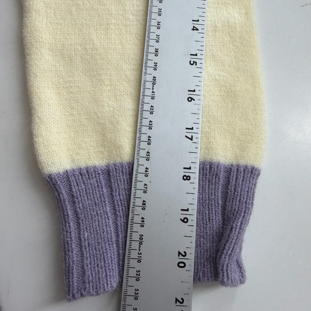 Papermoon Women M Pastel Half Zip Coquette Sweater Lavender Cream NWT - Picture 8 of 12